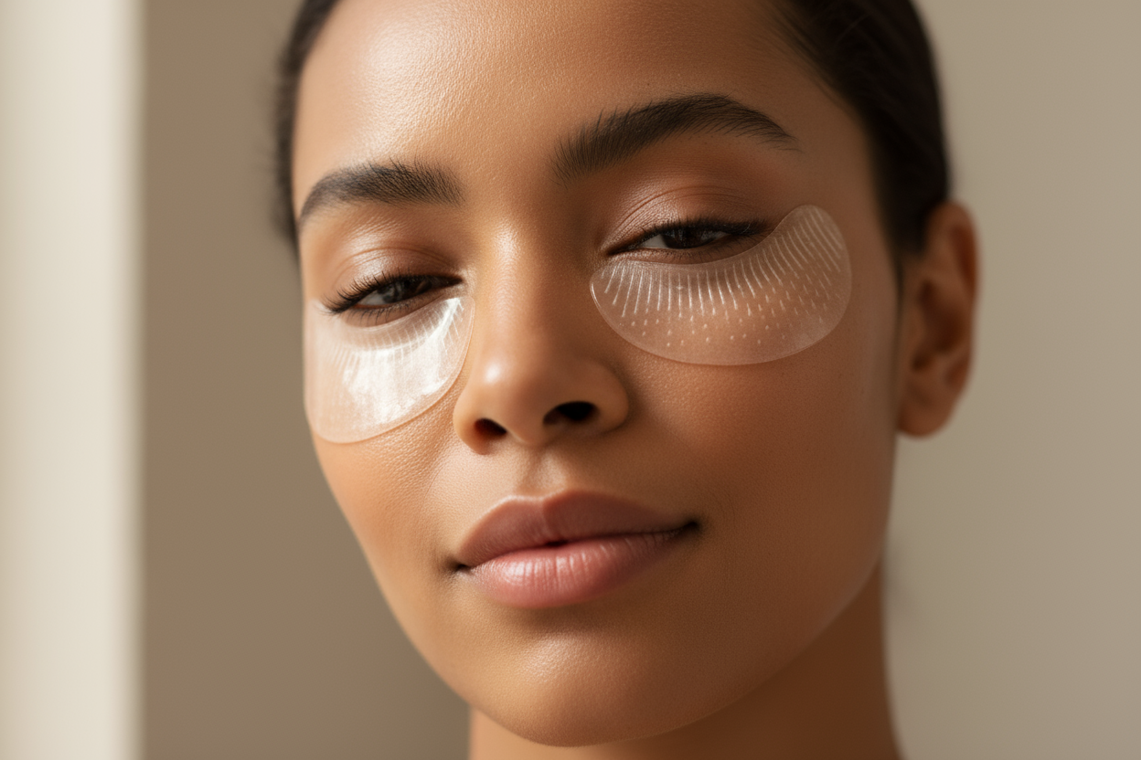 un autre image dune femme de couleur brune porte les patchs transparent mico-aiguille 